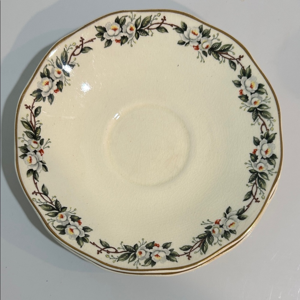 Vintage Wedgwood & Co. Ltd. “Camellia” Floral Saucer -England-2 plate